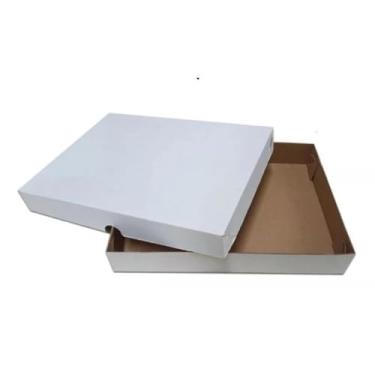 Imagem de 10 Caixas de Papelão (Branca) Doce/Salgados Auto Montável - 35x35x5 Caixa Organizadora, caixa de presente