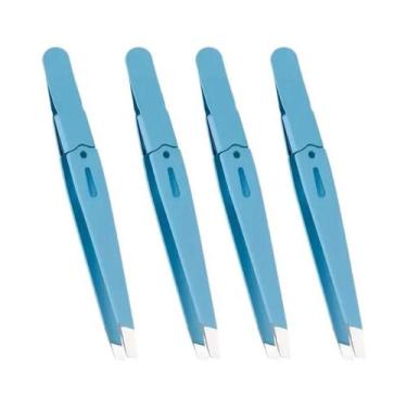 Imagem de Pinça De Sobrancelha Colorida Em Aço Inoxidável Com Ponta Inclinada Pa