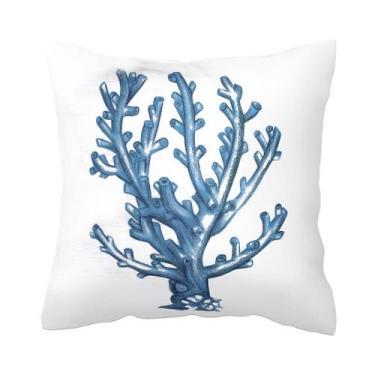 Imagem de Capa Almofada Decorativa Alga Azul 45x45 - AMOFADAS