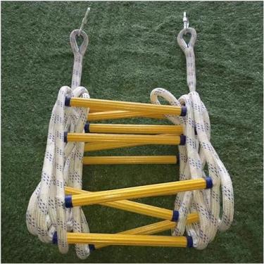 Imagem de Escada de corda de escape de incêndio de emergência - design antiderrapante para janelas e varandas, reutilizável com ganchos, opções resistentes de 3 m e 10 m para evacuação rápida