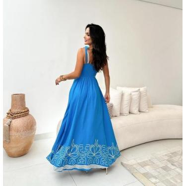 Imagem de  vestido longo bordado - Lefalu, M, Preto