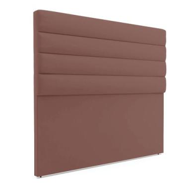 Imagem de Cabeceira California Para Cama Box Casal 140 cm Veludo Rosê M11 - D'Ro
