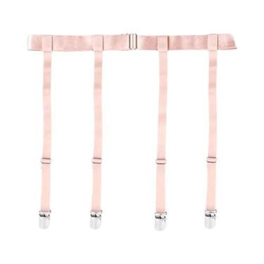 Imagem de Cinto De Ligas Elástico Ajustável Preto Feminino Com 4/6 Clipes De Met