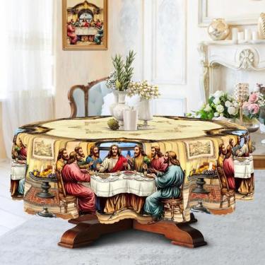 Imagem de Toalha De Mesa De Poliéster Com Estampa Retrô E Borda Relevada, 1 Peça