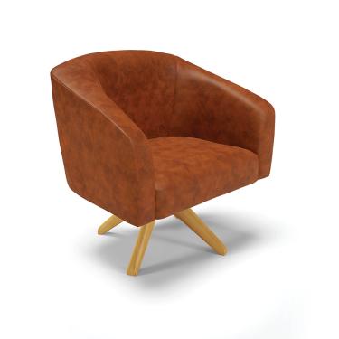 Imagem de Poltrona Decorativa Giratória MA30 Stella Sintético PU Nozes D03 - D'Rossi