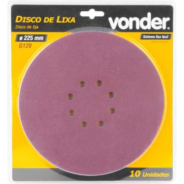 Imagem de Disco Lixa para Parede 9'' G120 10 Peças Vonder para Lixadeira LPV400B LPV600 LPV925 LPV950B LPV1000
