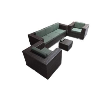 Imagem de Jogo Sofá De 5 Lugares Fibra Sintética Alumínio Área Externa Fibra Sintética