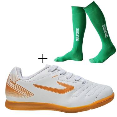 Imagem de Kit Chuteira Futsal Topper Cup VII+ Meião De Futebol Dalponte Profissional