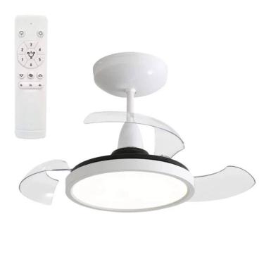 Imagem de Ventilador De Teto Aliseu Retrátil Mid Branco - Bivolt - Com Controle Remoto - Luminária Led com 3 Tonalidades