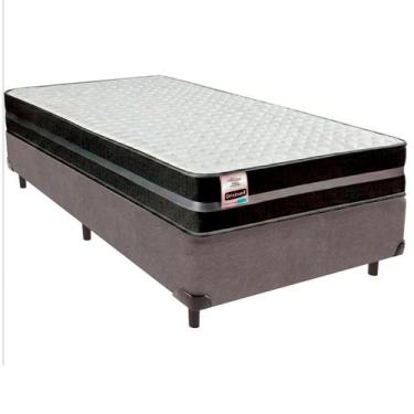 Imagem de Cama Box Solteirão e Colchão Bogota Molas Ultralastic Inducol Cinza