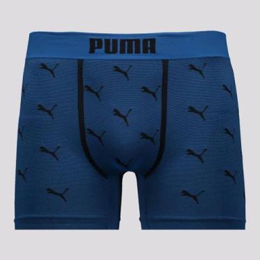 Imagem de Cueca Puma Boxer Sem Costura Azul, EG