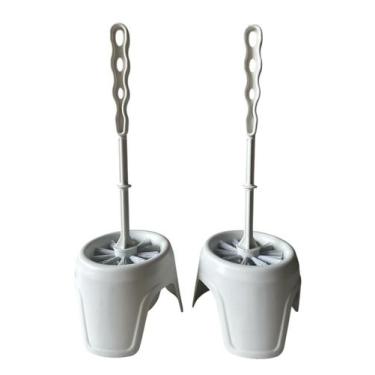 Imagem de Kit 2 Escovas Para Limpar Vaso Sanitário Com Suporte - Teixeira Pro Ac