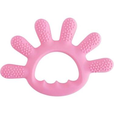 Imagem de Mordedor Dedinhos Para Bebê De Silicone 12x1cm Rosa - BENE CASA