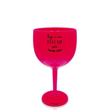 Imagem de Taça Gin Rosa Acrílico Personalizada Salvar Vidas