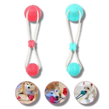 Imagem de Brinquedo Interativo para Cachorro Pet Corda Mordedor com Ventosa Push
