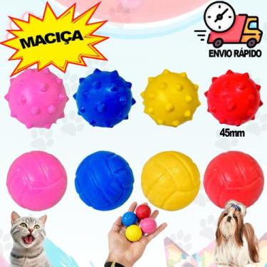 Imagem de Brinquedo Bola Bolinha Maciça Cachorro Gato Pula Pula Mordedor Para Ca