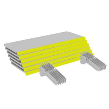 Imagem de Kit 6 Bandejas Gondola Ponta FIT 40 Branco 6X 30x78 Pe Amarelo - Amapá