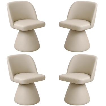 Imagem de Kit 04 Cadeiras De Jantar Base Fixa Liz Corano Off White - Nexta Casa