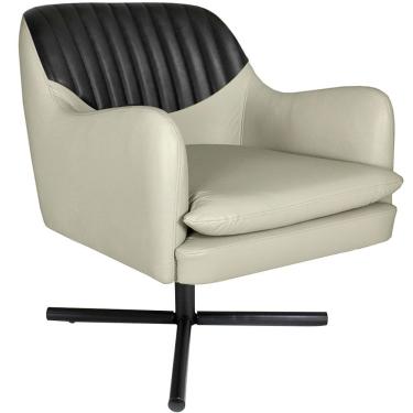 Imagem de Poltrona Larissa Giratória X Corano Creme/corano Preto - Nexta Casa