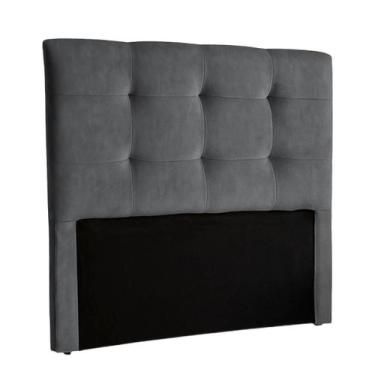 Imagem de Cabeceira Casal Cinza Veludo Fit Nature 138x136