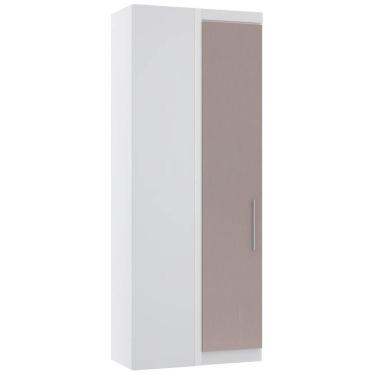 Imagem de Guarda Roupa Canto Reto 90cm Com 1 Porta Taiga Branco/cinnamon L01 - Mpozenato
