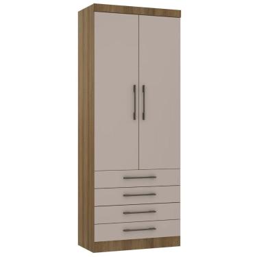 Imagem de Guarda Roupa Modulado 90cm 2 Portas 4 Gavetas Delphi Avelã/cinnamon L01 - Mpozenato