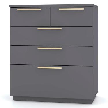 Imagem de Cômoda Para Quarto 5 Gavetas 90cm Dubai Alasca - Vila Rica