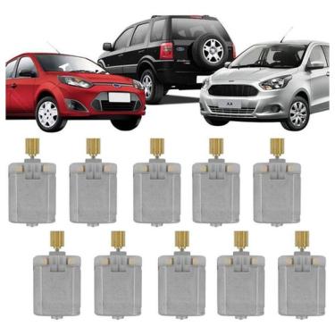 Imagem de Kit 10 Micro Motores para Trava de Fechadura Elétrica F103 para Fiesta KA Ecosport com Engrenagem