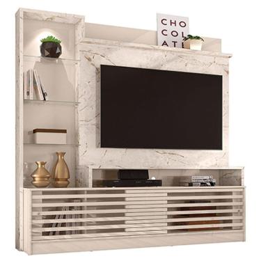 Imagem de Estante Home Theater Frizz Prime Calacata Off White – Madetec