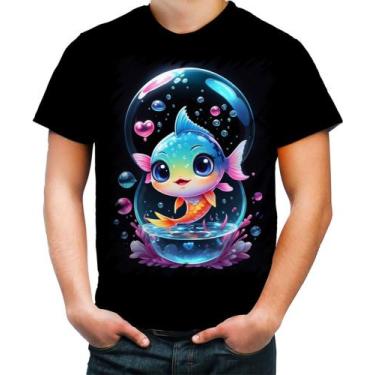 Imagem de Camiseta Colorida Peixinho Feliz no Aquário Peixe 1 - Kasubeck Store®,