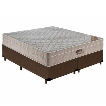 Imagem de Cama  Box King  Bipartido Suede  + Colchão Ortobom Airtech Molas Ensacadas 65x193x203 M...