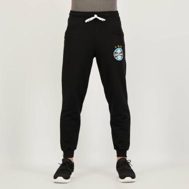 Imagem de Calça de Moletom Grêmio Retrô Escudo Preta-Masculino