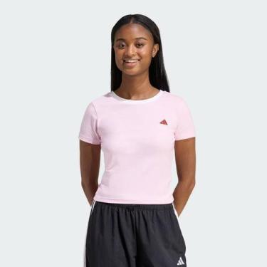 Imagem de Camiseta Adidas Col Icon Baby Feminina Rosa, G