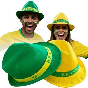 Imagem de Chapéu Panamá Verde Amarelo Brasil Torcedor Copa Do Mundo 2026 Praia C