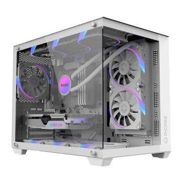 Imagem de Gabinete Gamer Forcefield V2 White Ghost GFFV2WG Mid-tower Mini ITX e Micro ATX Vidro Temperado Branco Pcyes
