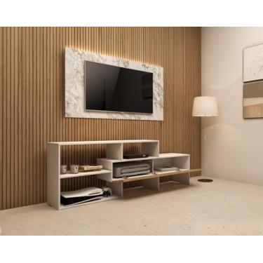 Imagem de Rack Para Sala De Estar Modelo Elegance 1.60m Design Moderno Suporte Para TV Grande e Armazenamento