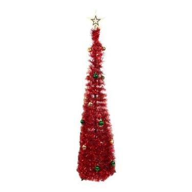 Imagem de Árvore Natal Dobrável Decoração Com Enfeite Bolinhas 1,20m - TOP NATAL