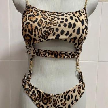 Imagem de Maiô animal print e correntes dourada menina selvagem - Summer Body