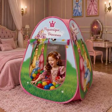 Imagem de Barraca Infantil Dobrável 50 Bolinhas Divertido Colorido Princesa Meni