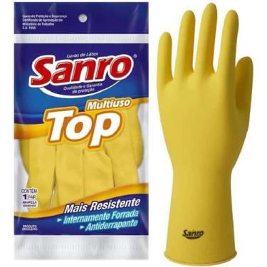Imagem de Luva latex forrada amarela sanro - xg - GERAL