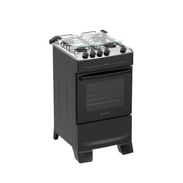 Imagem de Fogão 4 Bocas Atlas Mônaco Top Mesa De Inox A Gás Preto Bivolt