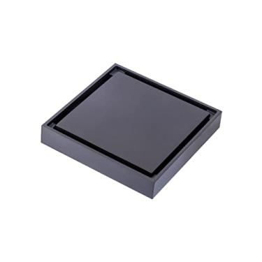 Imagem de Cobre lat?o quadrado banheiro chuveiro piso ralo ladrilho filtro de ¨¢gua invis¨ªvel preto ouro cromo n¨ªquel escovado, preto