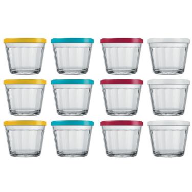 Imagem de Conjunto de Tigelas Copo Americano em Vidro e Plástico 350 ml – 12 Peças