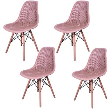 Imagem de Kit 4 Cadeiras Design Charles Eames Eiffel Furadinha Cor:Nude