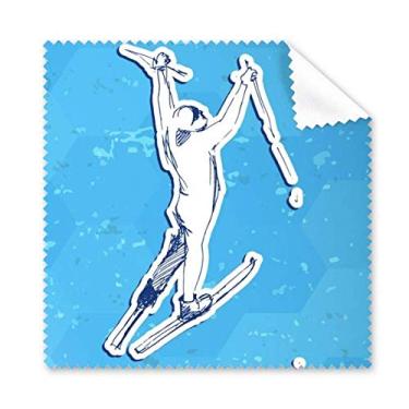 Imagem de Pano de limpeza para esportes de inverno, snowboard, aquarela, ilustração, pano de limpeza, 5 peças