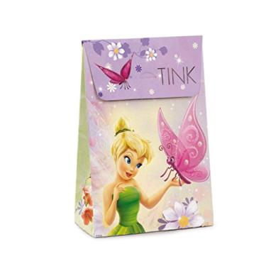 Imagem de Caixa Para Presente Trapézio Cromus Embalagens na Estampa Fada Tink com Aba de Fechamento 19x9,5x29 cm com 10 Unidades