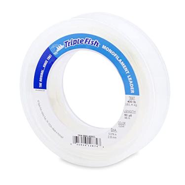 Imagem de Triple Fish Linha de pesca líder mono de teste de 181 kg, transparente, 2,00 mm/45 m