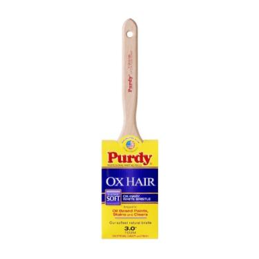 Imagem de Purdy 144300030 Pincel de pintura Ox-Hair Series Ox-O-Thin Flat Trim 3 polegadas, branco