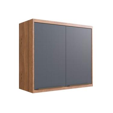 Imagem de Armário Aéreo Ten 2 Portas Freijó e Grafito 80 cm