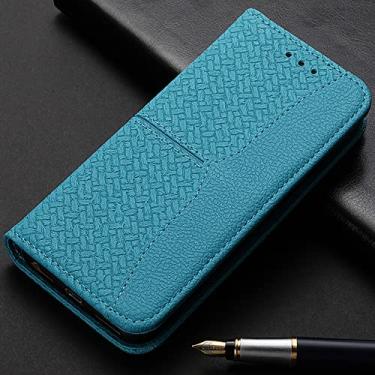 Imagem de Capa de livro de couro para iPhone 13 11 12 14 Pro Max Mini XR XS Max X 8 7 6s 6 Plus SE 2020 2022 Capa de carteira de 3 cartões, azul céu, para iPhone7Plus ou 8Plus